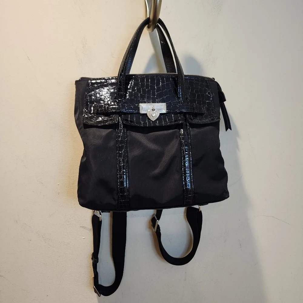 Brighton Bentley Convertible Backpack in black.